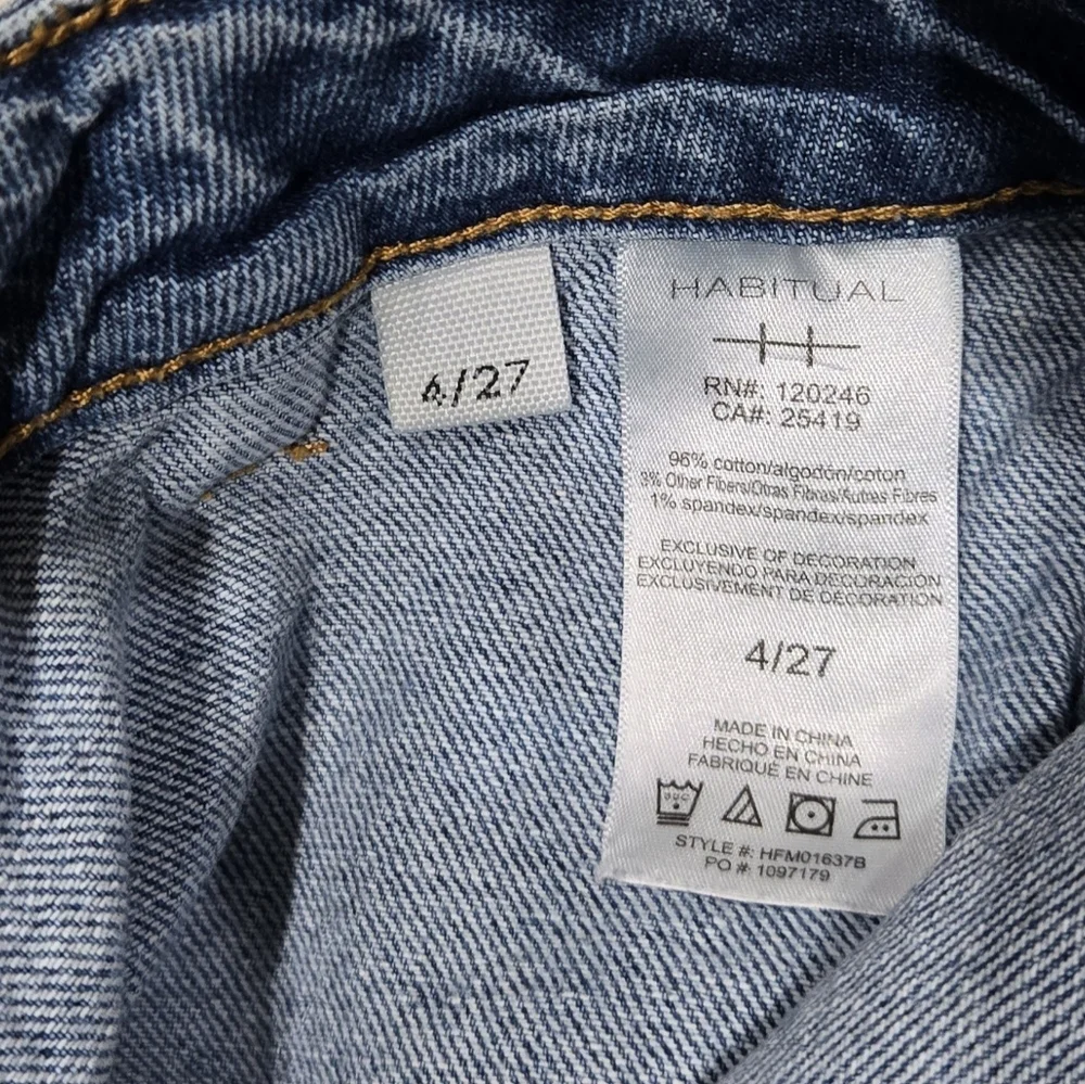 Habitual Jeans 4/27 With Braided Details  On Waist -Wide Leg Ankle . - Picture 9 of 9